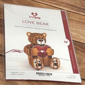 LOVEPOP LOVE BEAR LP1103 DISCONTINUED I LOVE YOU POP UP CARD WITH SLIDE OUT NOTE